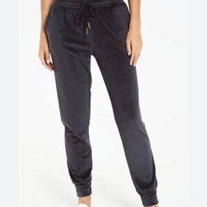 Z Supply Pants Jogger Women Velour Ultra Soft Stretchy Loungewear Pockets Black